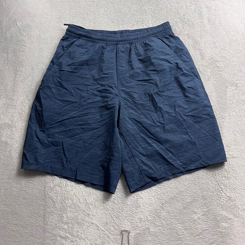 Lululemon Pace Breaker Linerless 7" Short Heather Allover Iron Blue True Navy M